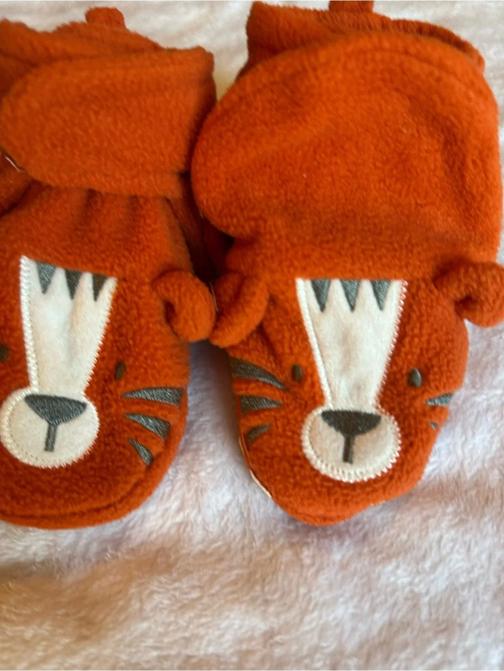 Cozy Orange Tiger Slipper Mittens for Kids